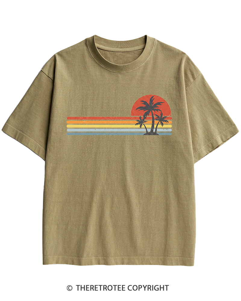 TheRetroTee Tropical Island 1980s Heavy Cotton T-Shirt