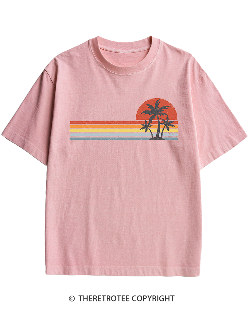 TheRetroTee Tropical Island 1980s Heavy Cotton T-Shirt