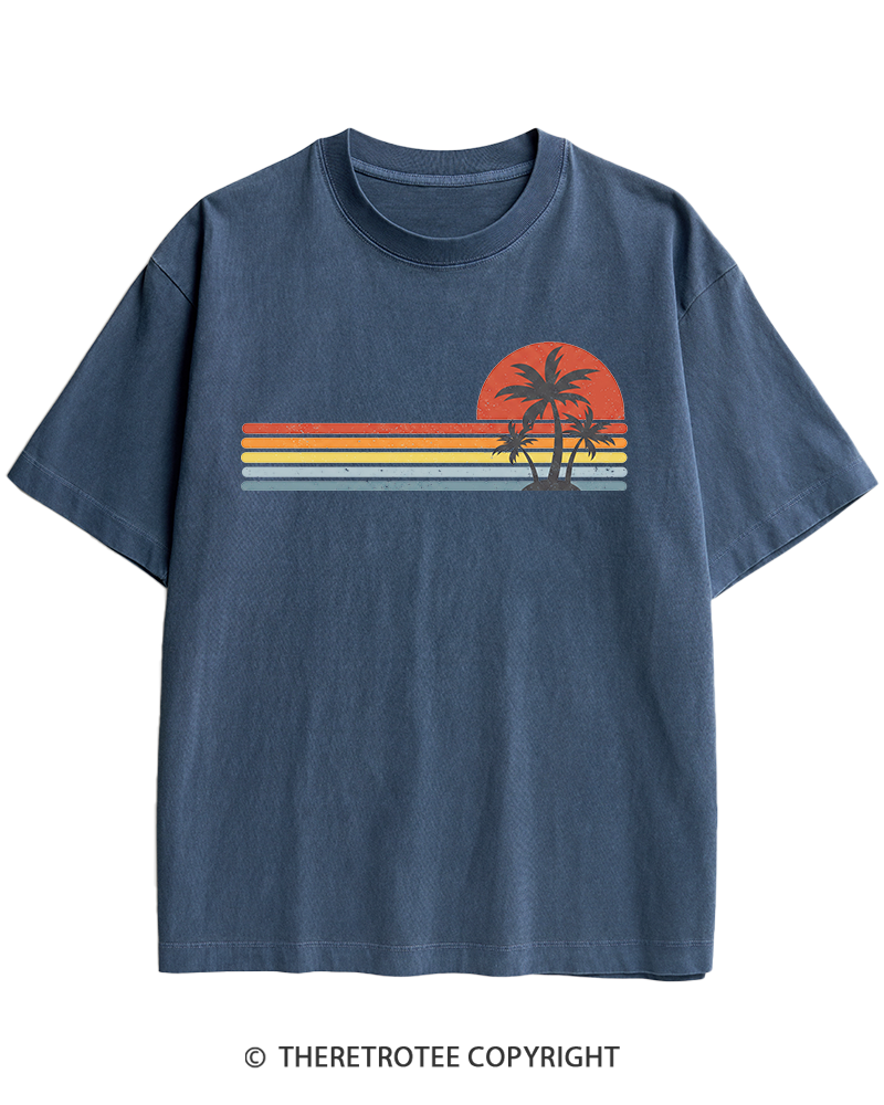 TheRetroTee Tropical Island 1980s Heavy Cotton T-Shirt