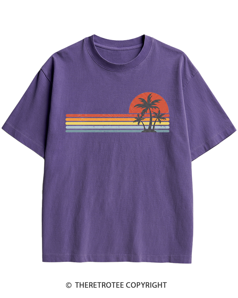 TheRetroTee Tropical Island 1980s Heavy Cotton T-Shirt
