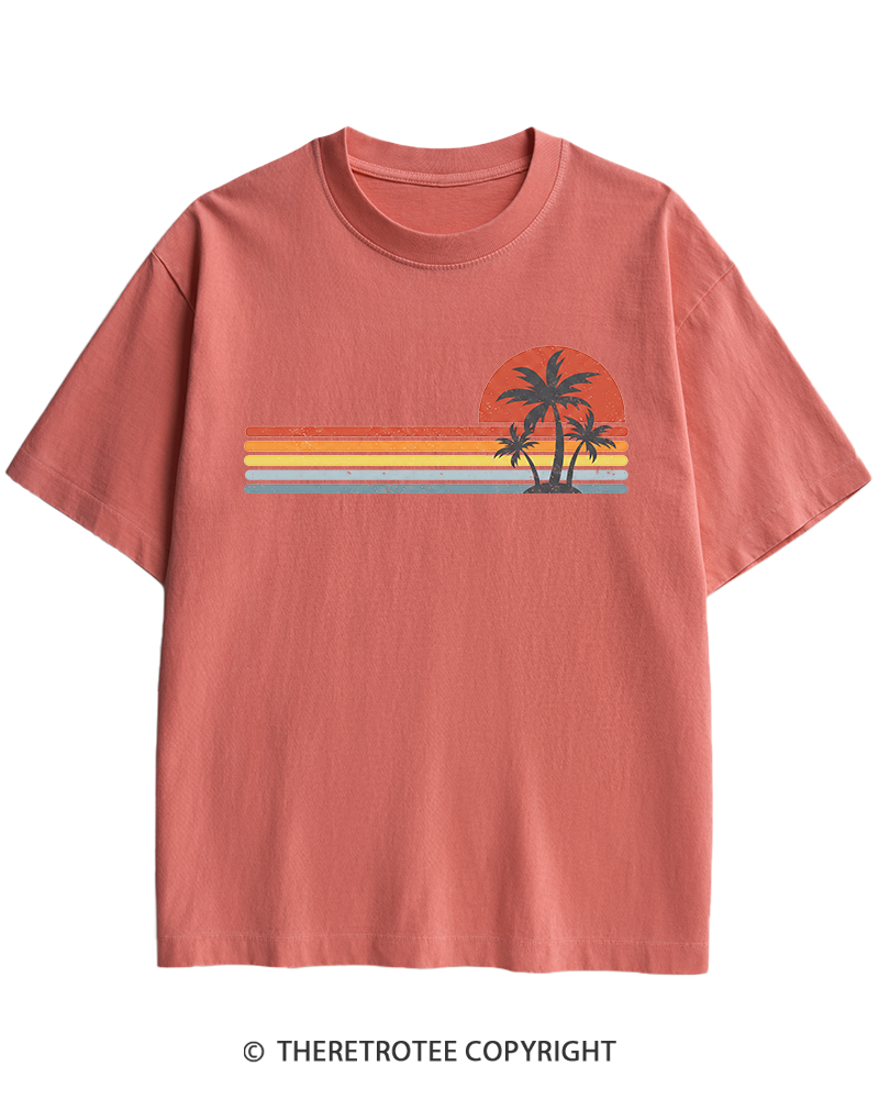 TheRetroTee Tropical Island 1980s Heavy Cotton T-Shirt