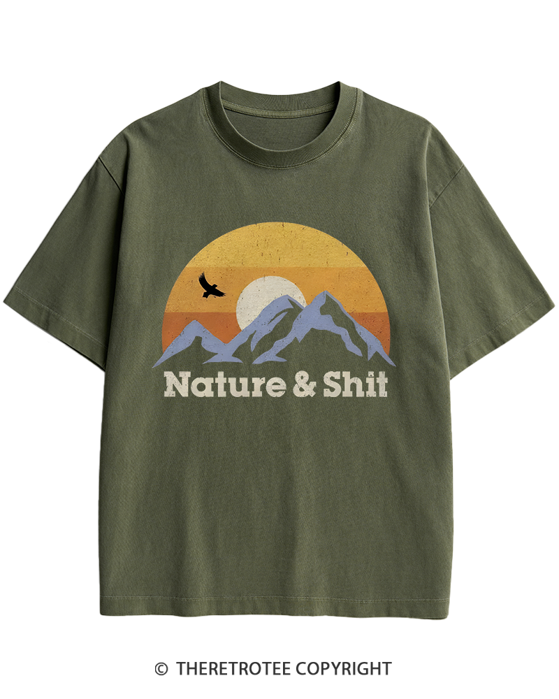 TheRetroTee Nature & Shit 1970s Heavy Cotton T-Shirt