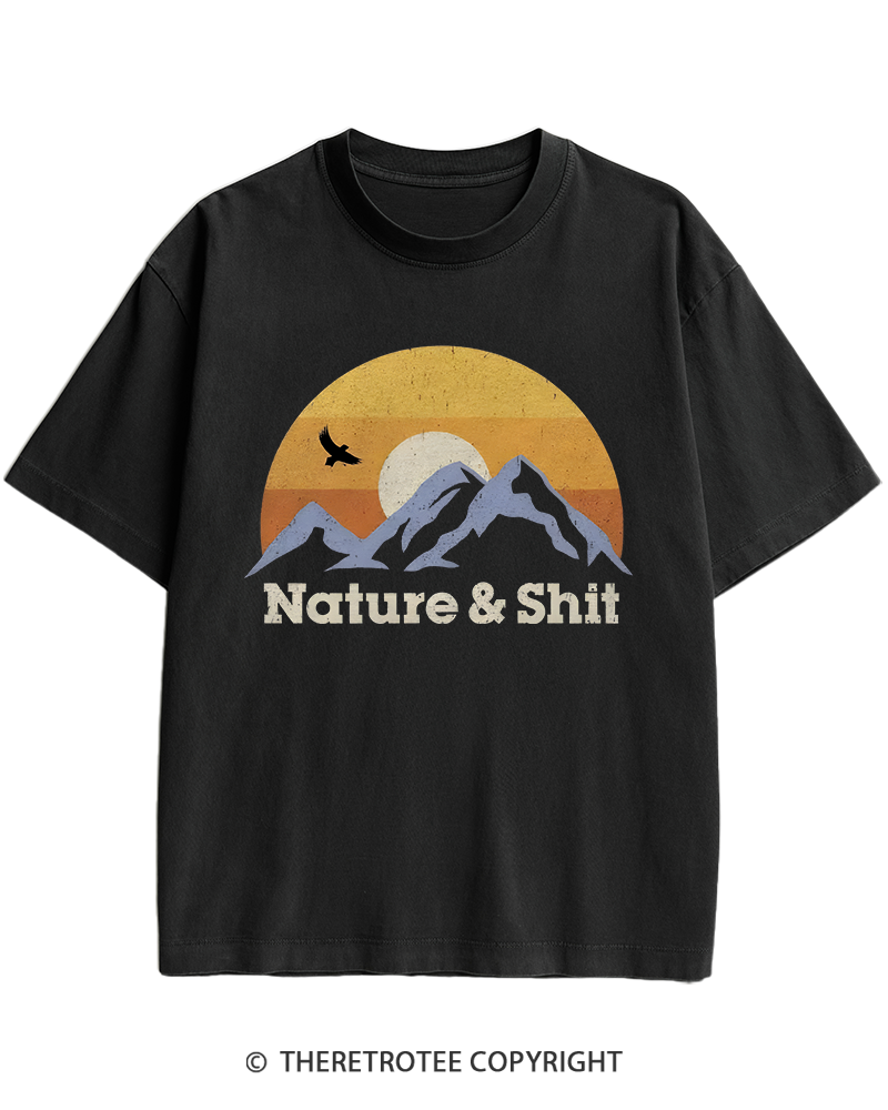 TheRetroTee Nature & Shit 1970s Heavy Cotton T-Shirt
