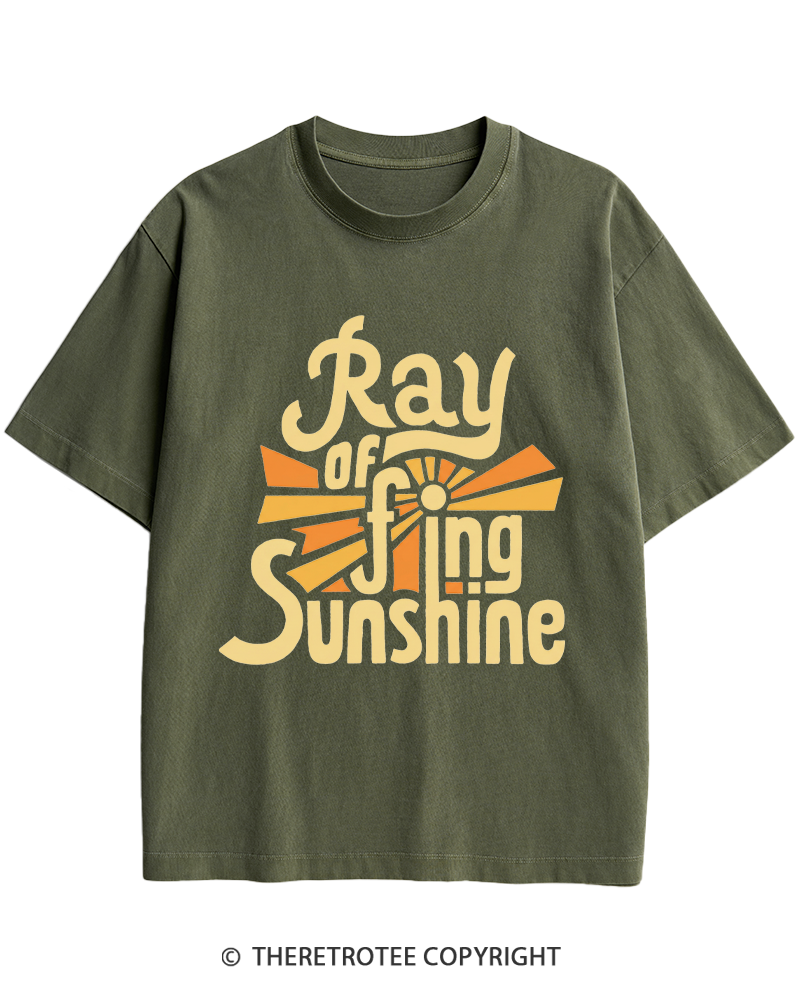 TheRetroTee Ray Of Fing Sunshine 1970s Heavy Cotton T-Shirt