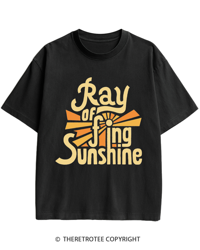 TheRetroTee Ray Of Fing Sunshine 1970s Heavy Cotton T-Shirt