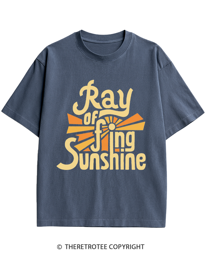 TheRetroTee Ray Of Fing Sunshine 1970s Heavy Cotton T-Shirt