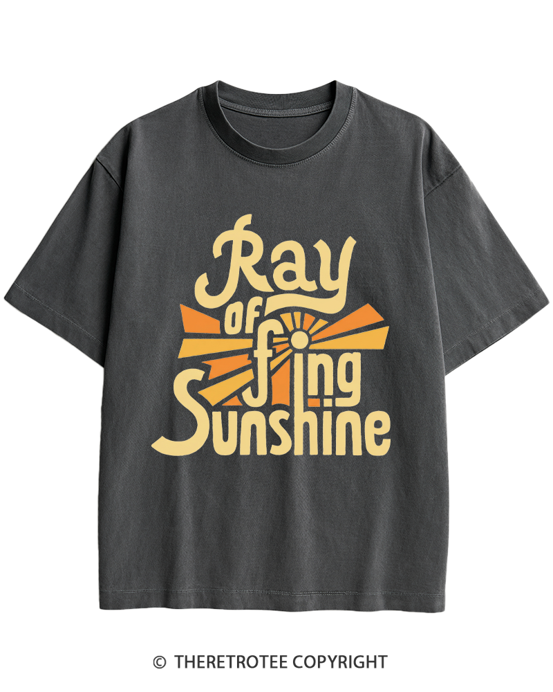 TheRetroTee Ray Of Fing Sunshine 1970s Heavy Cotton T-Shirt