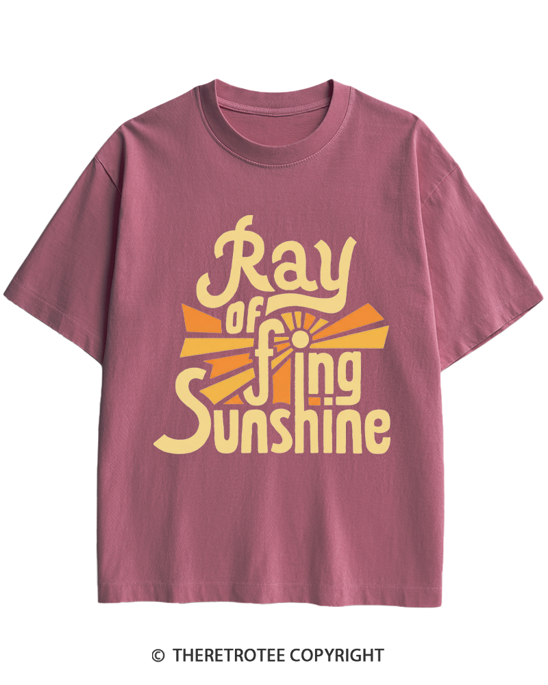 TheRetroTee Ray Of Fing Sunshine 1970s Heavy Cotton T-Shirt