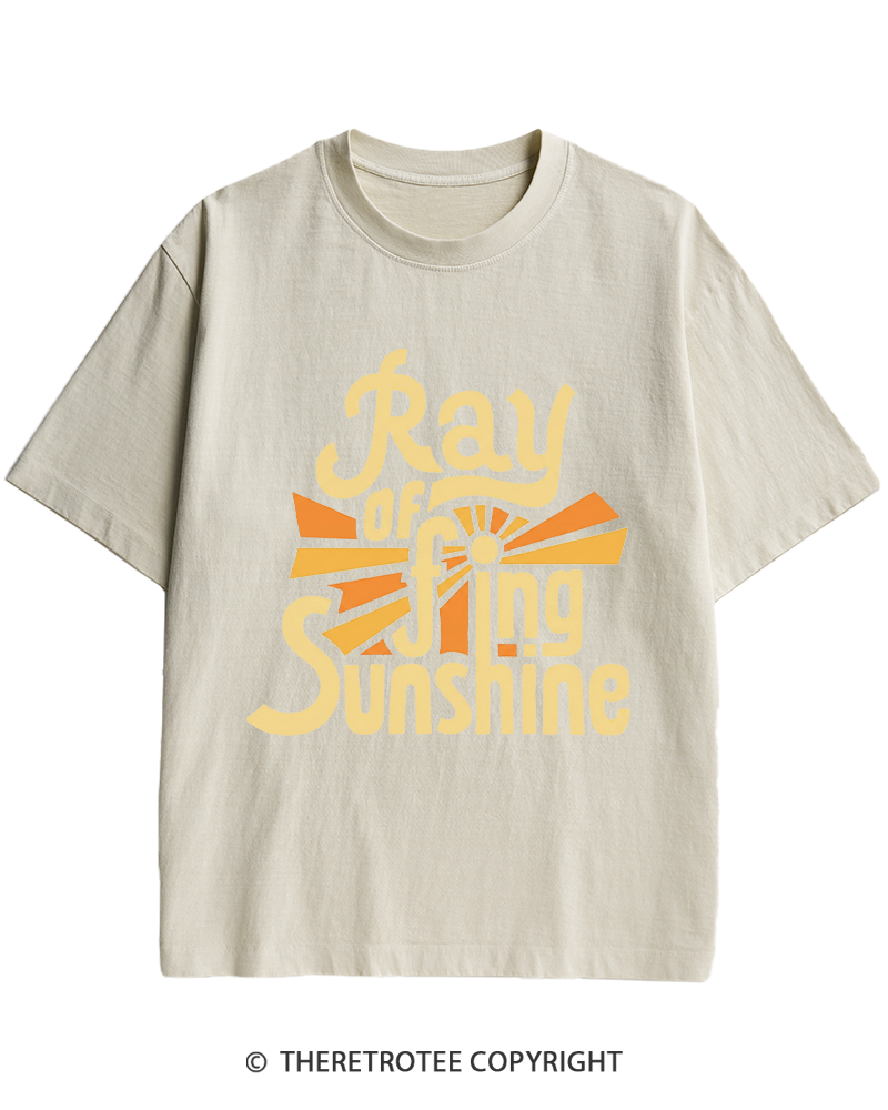 TheRetroTee Ray Of Fing Sunshine 1970s Heavy Cotton T-Shirt