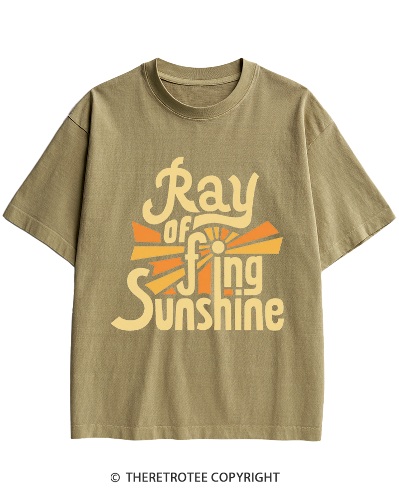 TheRetroTee Ray Of Fing Sunshine 1970s Heavy Cotton T-Shirt