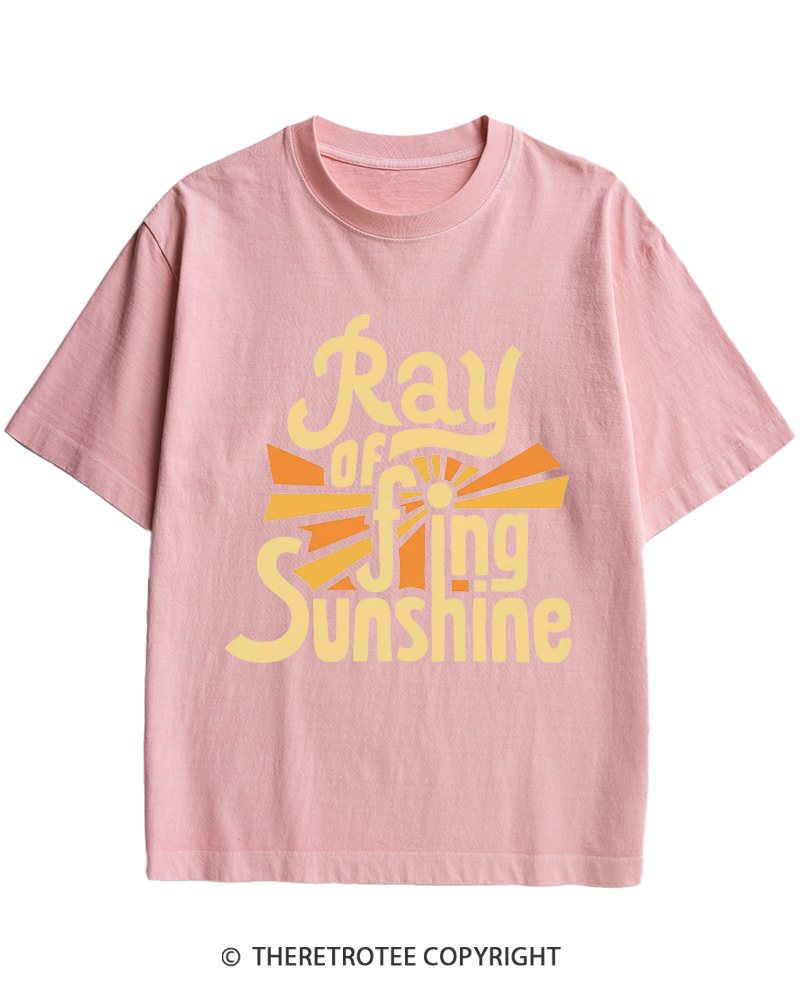 TheRetroTee Ray Of Fing Sunshine 1970s Heavy Cotton T-Shirt