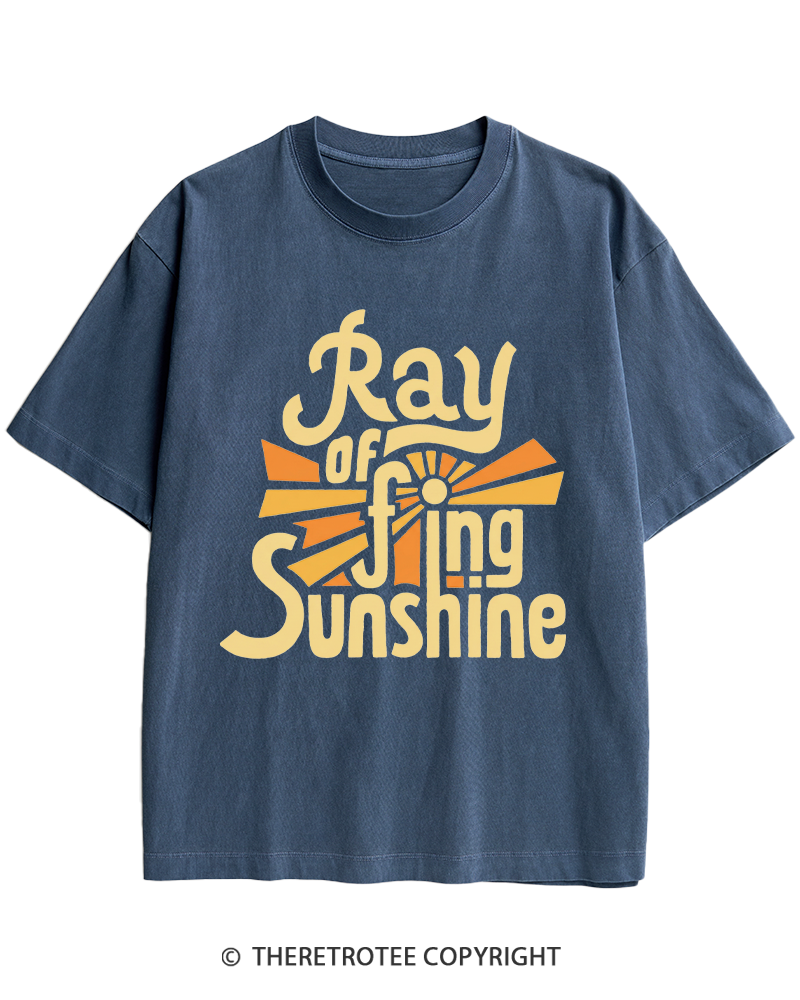 TheRetroTee Ray Of Fing Sunshine 1970s Heavy Cotton T-Shirt