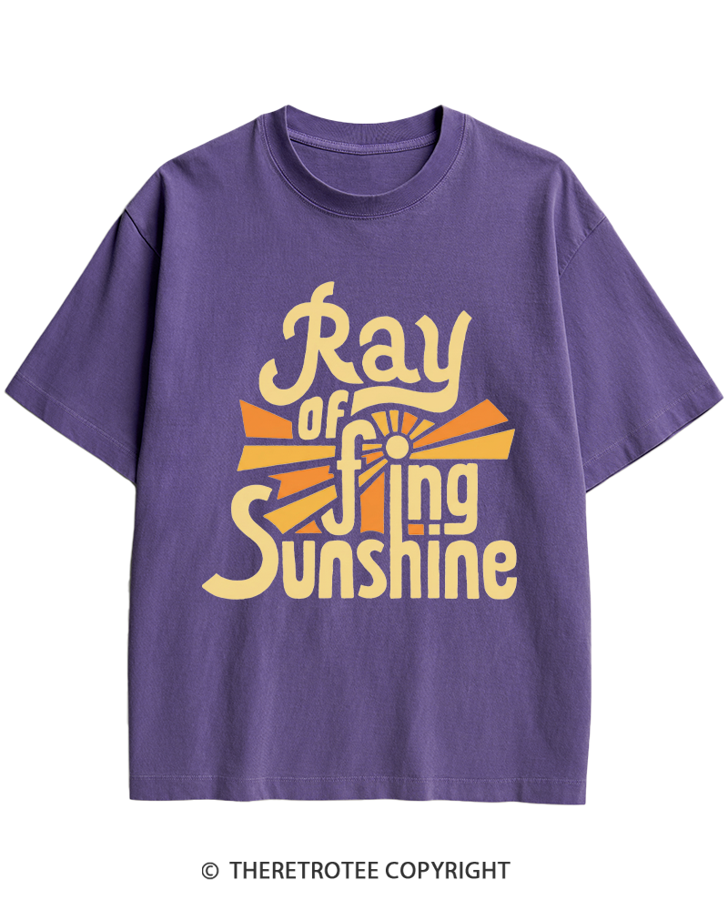 TheRetroTee Ray Of Fing Sunshine 1970s Heavy Cotton T-Shirt