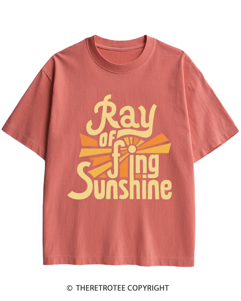 TheRetroTee Ray Of Fing Sunshine 1970s Heavy Cotton T-Shirt