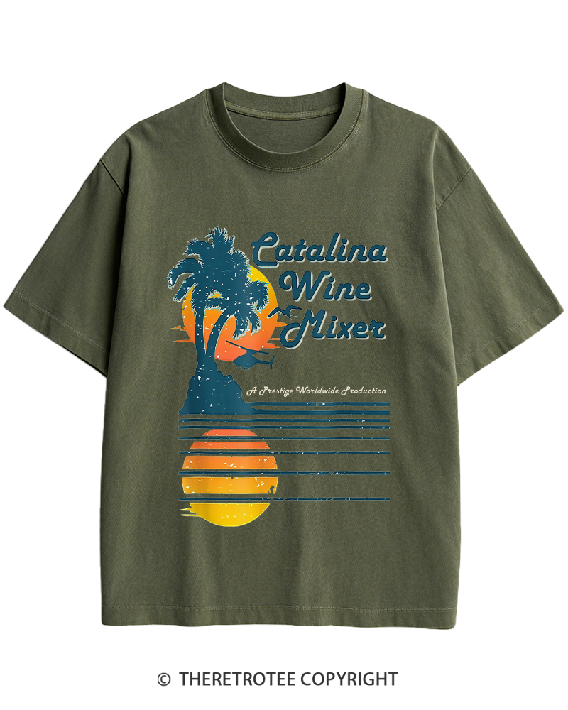 TheRetroTee Catalina Wine Mixer Heavy Cotton T-Shirt