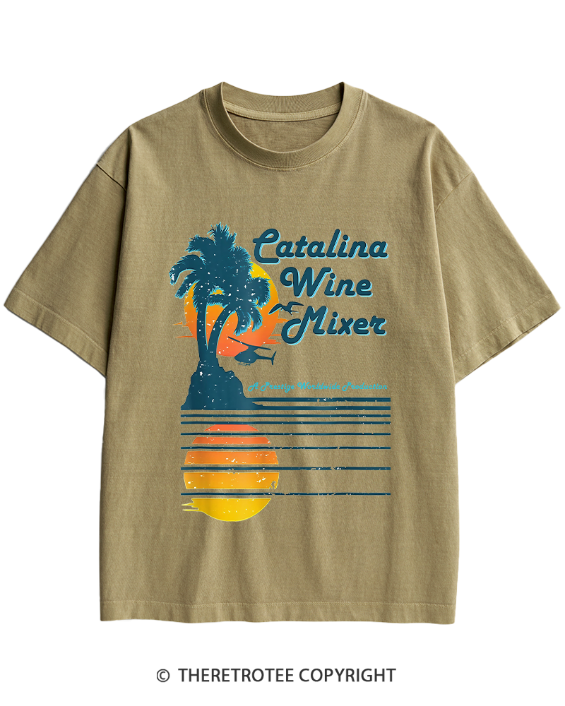 TheRetroTee Catalina Wine Mixer Heavy Cotton T-Shirt