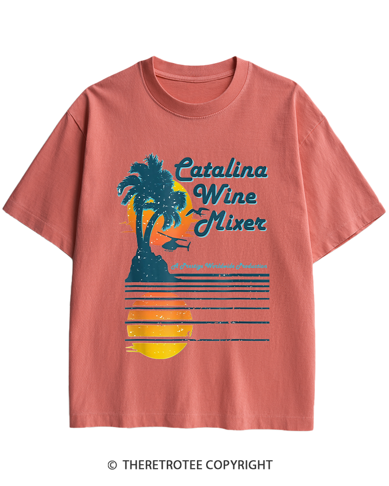 TheRetroTee Catalina Wine Mixer Heavy Cotton T-Shirt