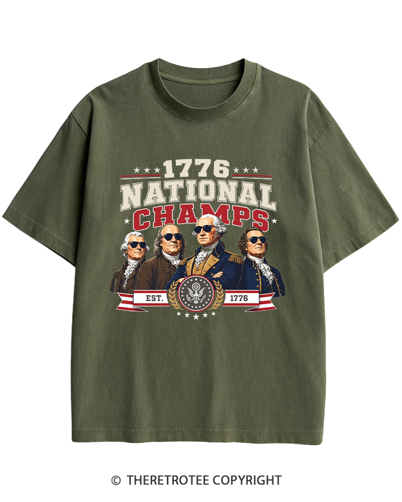TheRetroTee Funny Founding Fathers 1776 Heavy Cotton T-Shirt