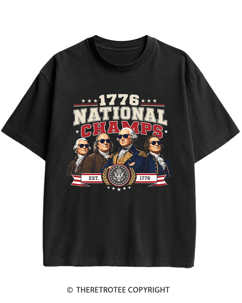 TheRetroTee Funny Founding Fathers 1776 Heavy Cotton T-Shirt