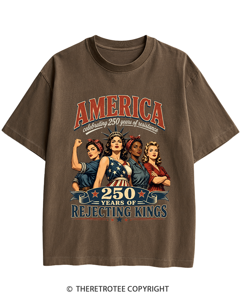 TheRetroTee Feminist 4th of July 250th Anniversary Heavy Cotton T-Shirt