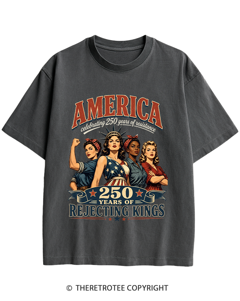 TheRetroTee Feminist 4th of July 250th Anniversary Heavy Cotton T-Shirt