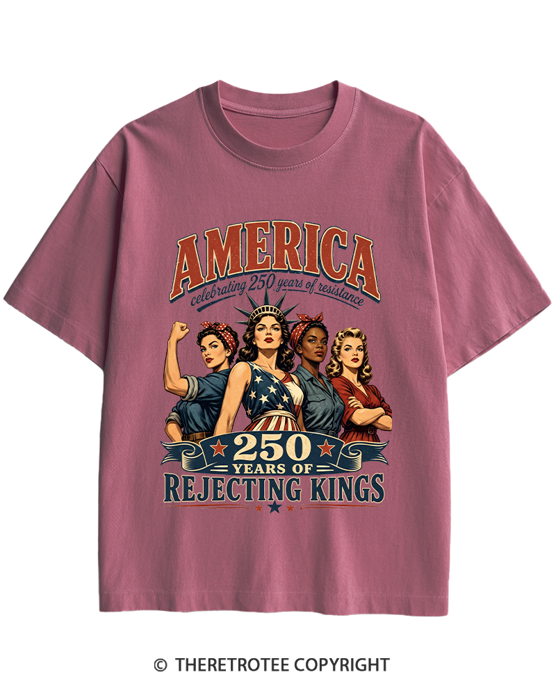 TheRetroTee Feminist 4th of July 250th Anniversary Heavy Cotton T-Shirt