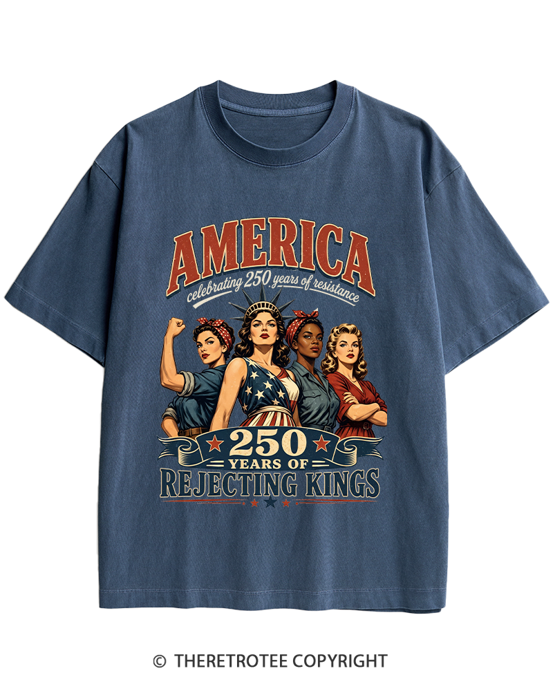 TheRetroTee Feminist 4th of July 250th Anniversary Heavy Cotton T-Shirt