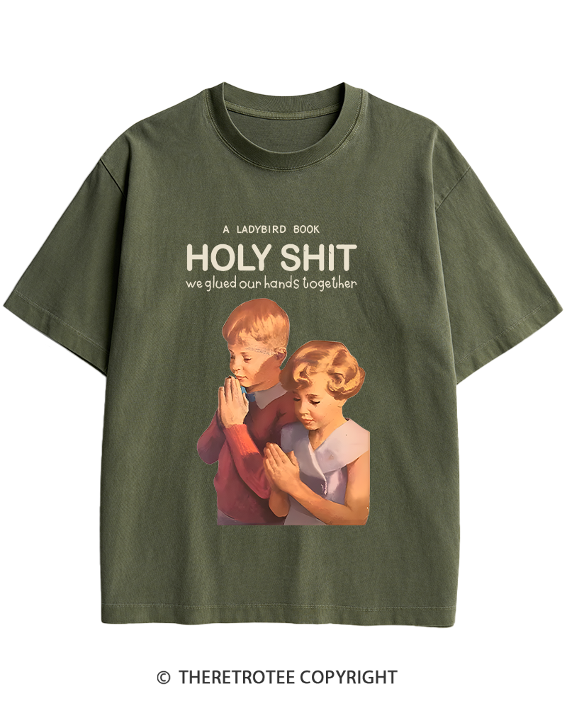 TheRetroTee A Ladybird Book Holy Shit 1950s Heavy Cotton T-Shirt
