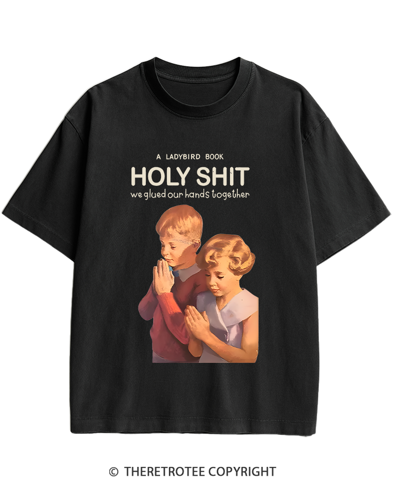 TheRetroTee A Ladybird Book Holy Shit 1950s Heavy Cotton T-Shirt