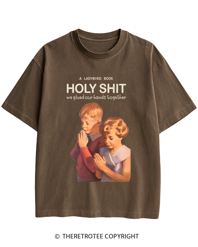 TheRetroTee A Ladybird Book Holy Shit 1950s Heavy Cotton T-Shirt
