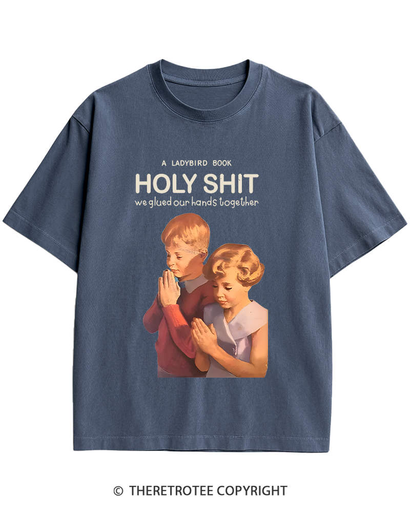 TheRetroTee A Ladybird Book Holy Shit 1950s Heavy Cotton T-Shirt