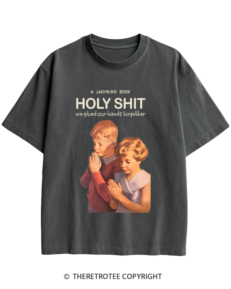TheRetroTee A Ladybird Book Holy Shit 1950s Heavy Cotton T-Shirt
