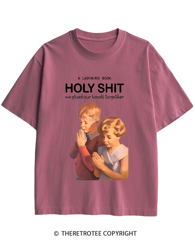 TheRetroTee A Ladybird Book Holy Shit 1950s Heavy Cotton T-Shirt