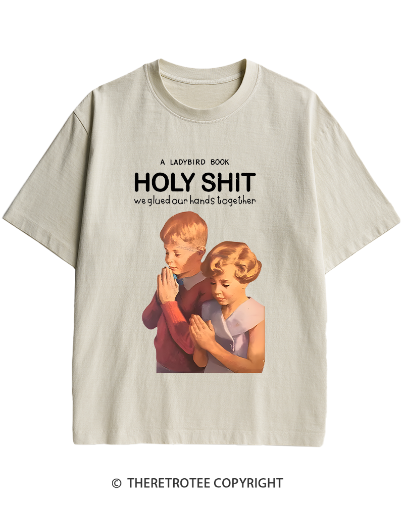 TheRetroTee A Ladybird Book Holy Shit 1950s Heavy Cotton T-Shirt