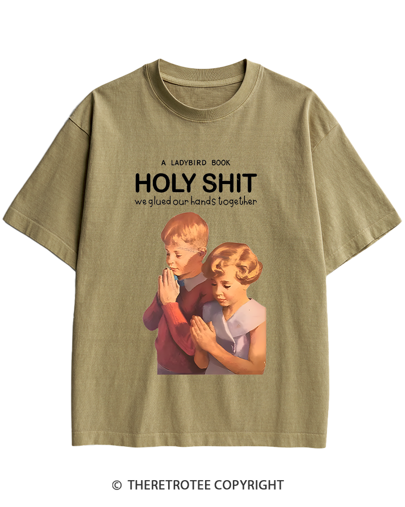 TheRetroTee A Ladybird Book Holy Shit 1950s Heavy Cotton T-Shirt