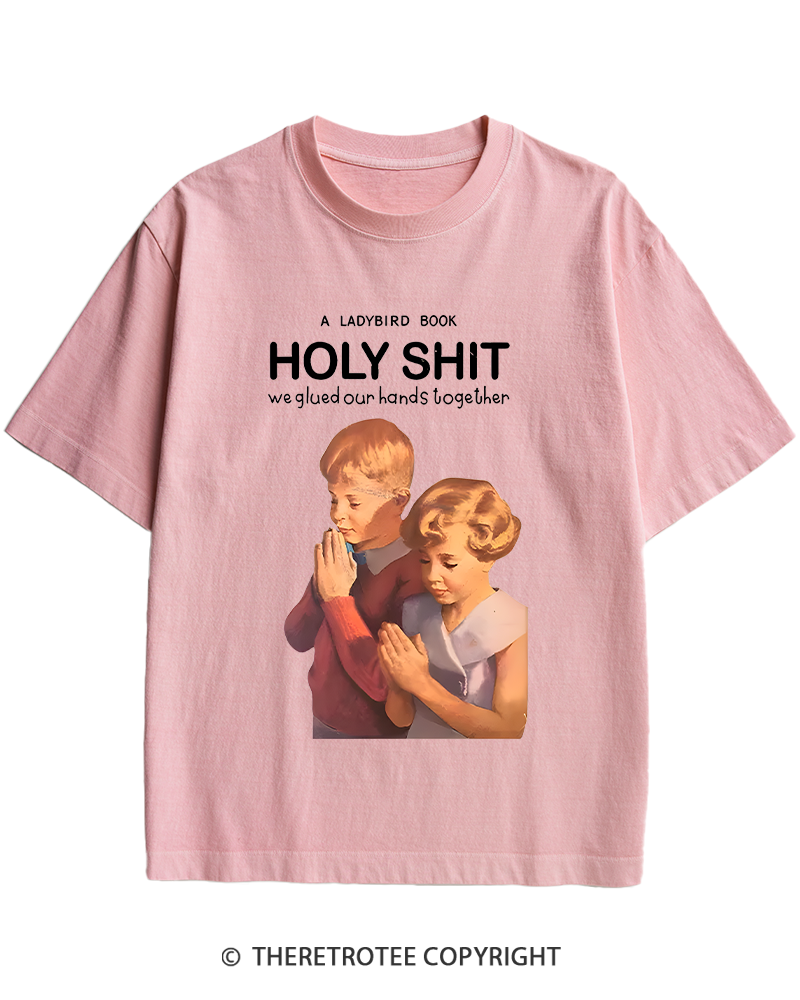 TheRetroTee A Ladybird Book Holy Shit 1950s Heavy Cotton T-Shirt
