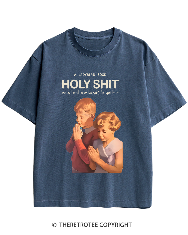 TheRetroTee A Ladybird Book Holy Shit 1950s Heavy Cotton T-Shirt