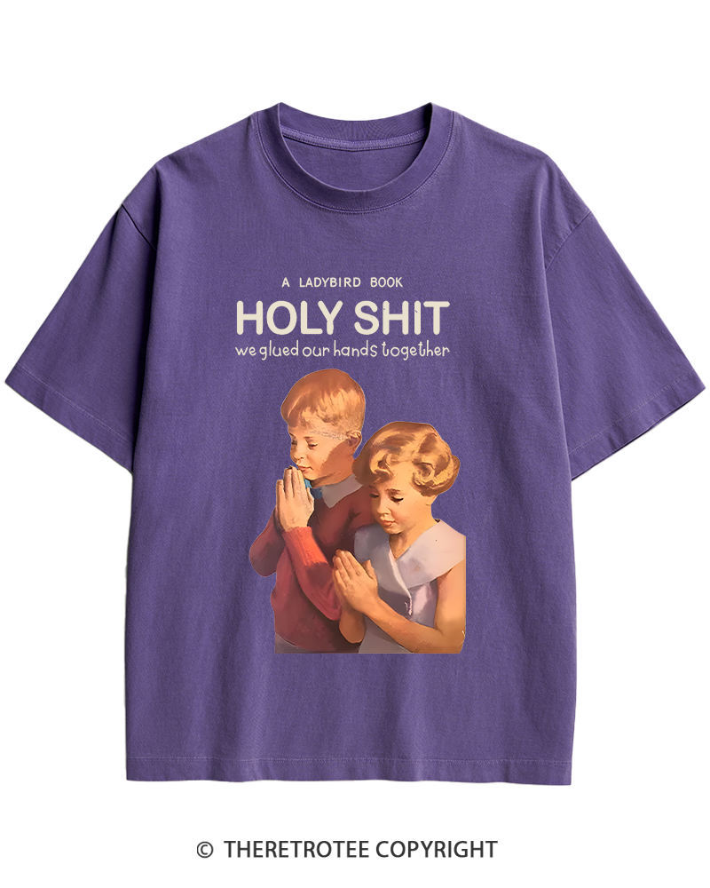 TheRetroTee A Ladybird Book Holy Shit 1950s Heavy Cotton T-Shirt