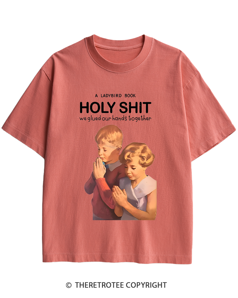 TheRetroTee A Ladybird Book Holy Shit 1950s Heavy Cotton T-Shirt