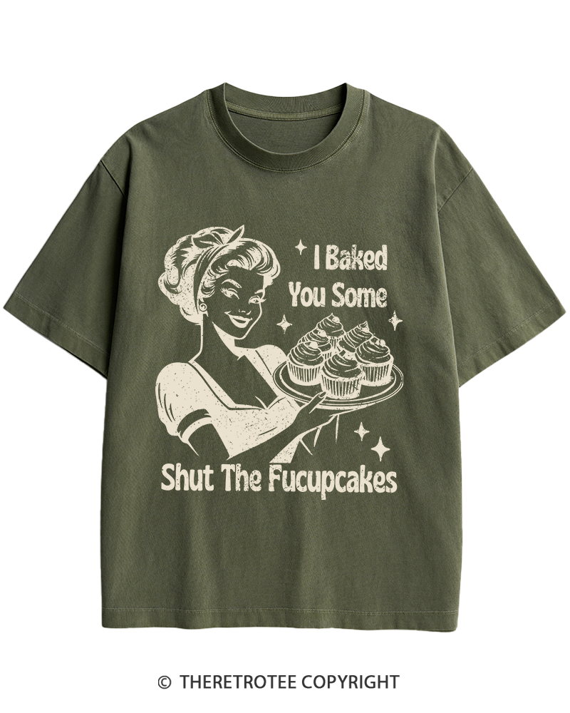 TheRetroTee 1950s Shut The Fucupcakes Heavy Cotton T-Shirt