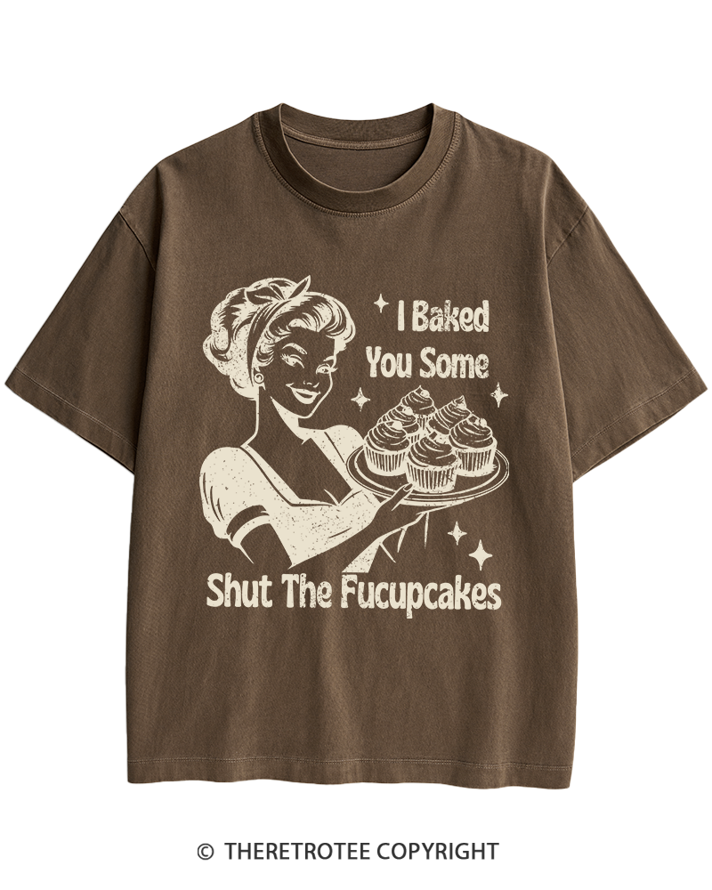 TheRetroTee 1950s Shut The Fucupcakes Heavy Cotton T-Shirt