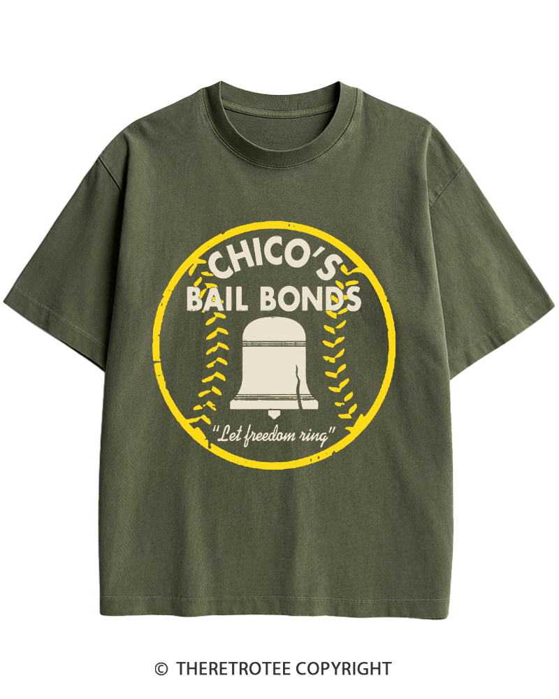TheRetroTee Chico's Bail Bonds 1970s Heavy Cotton T-Shirt