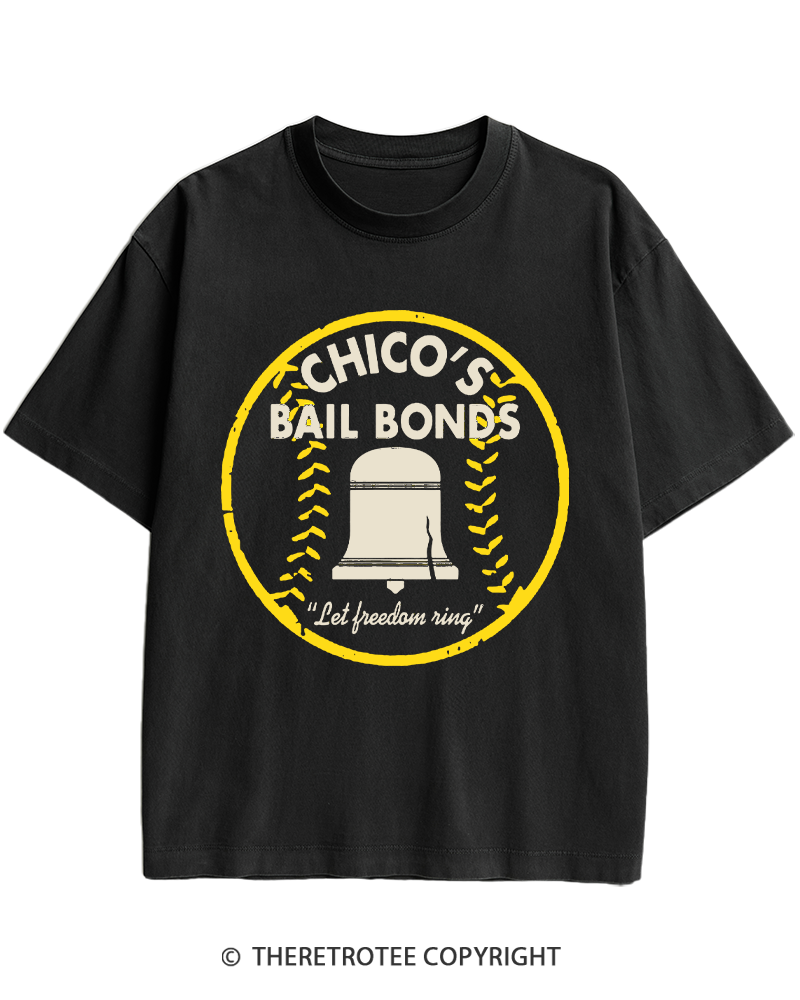 TheRetroTee Chico's Bail Bonds 1970s Heavy Cotton T-Shirt