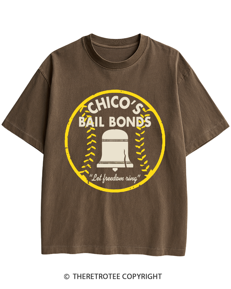 TheRetroTee Chico's Bail Bonds 1970s Heavy Cotton T-Shirt