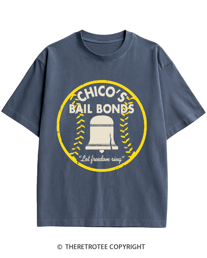 TheRetroTee Chico's Bail Bonds 1970s Heavy Cotton T-Shirt