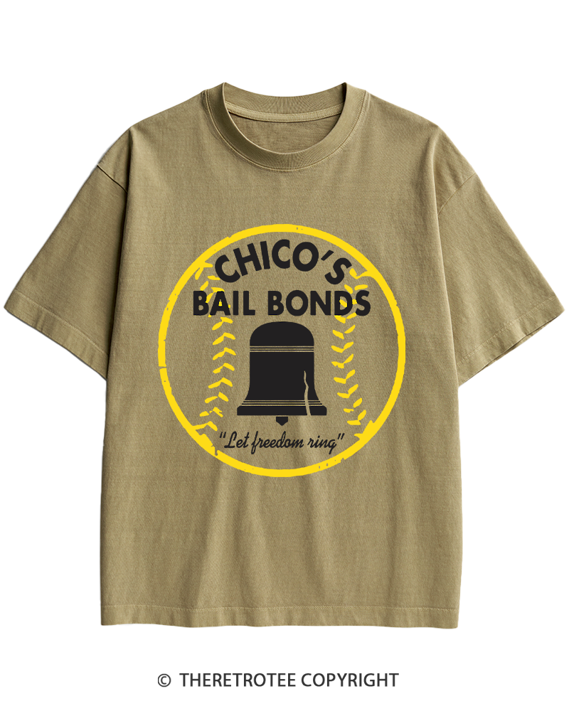 TheRetroTee Chico's Bail Bonds 1970s Heavy Cotton T-Shirt