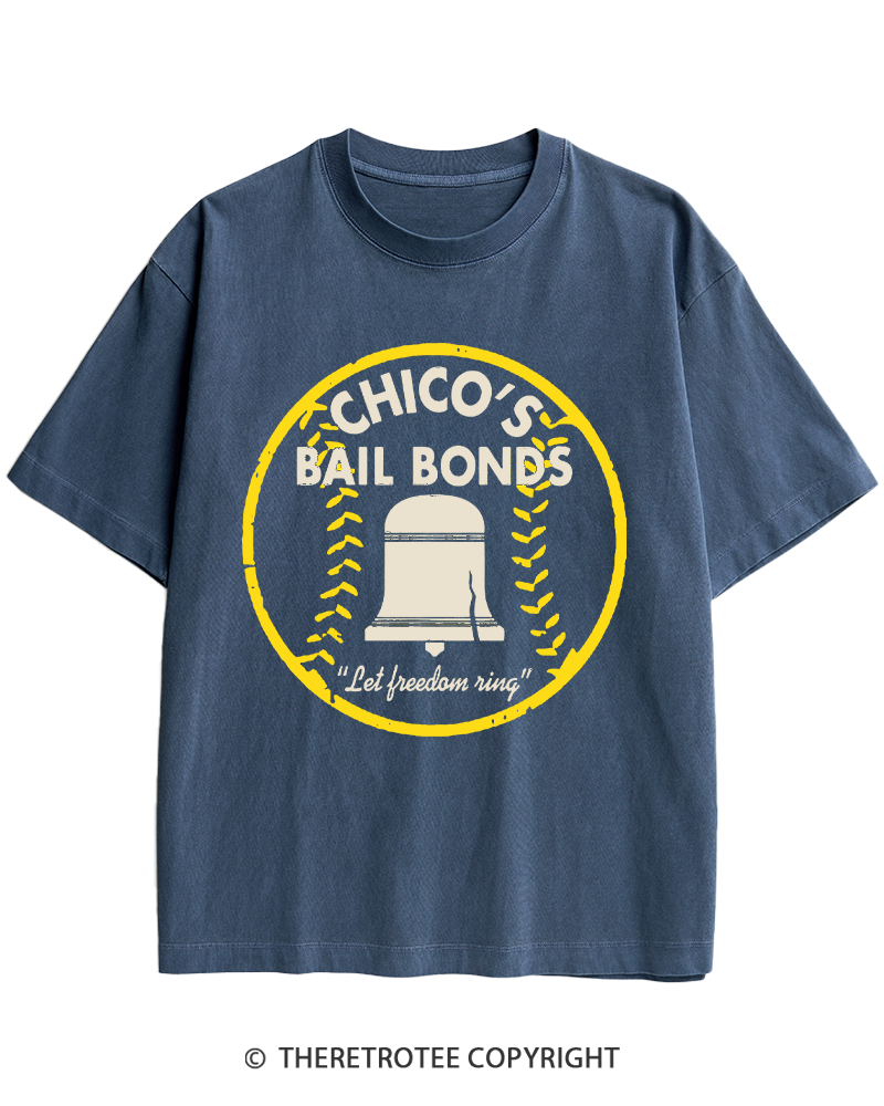 TheRetroTee Chico's Bail Bonds 1970s Heavy Cotton T-Shirt