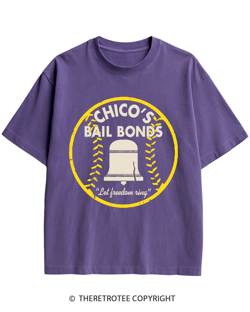 TheRetroTee Chico's Bail Bonds 1970s Heavy Cotton T-Shirt
