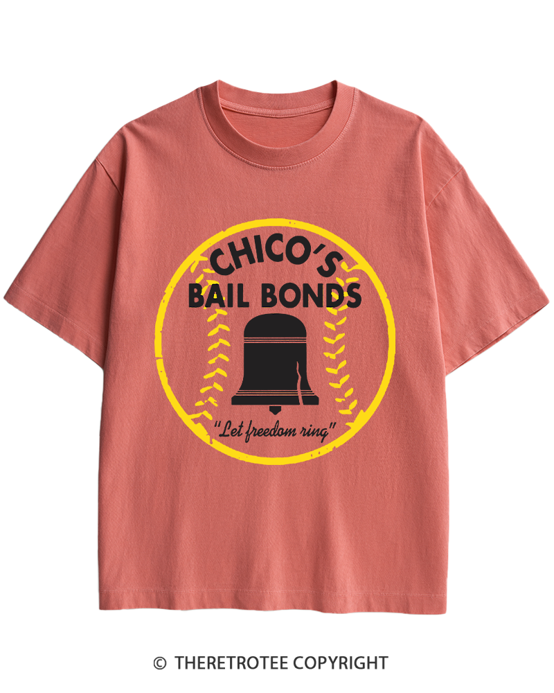 TheRetroTee Chico's Bail Bonds 1970s Heavy Cotton T-Shirt
