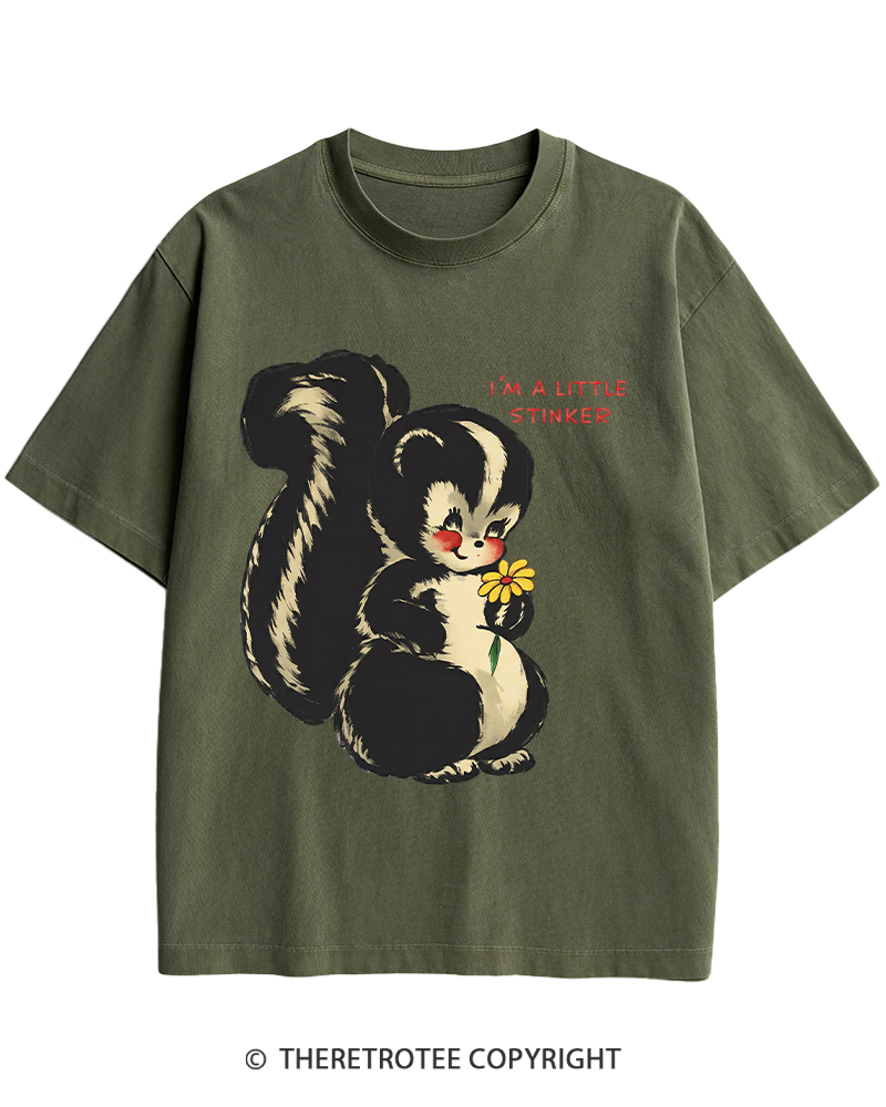 TheRetroTee Im a Little Stinker 1950s Heavy Cotton T-Shirt